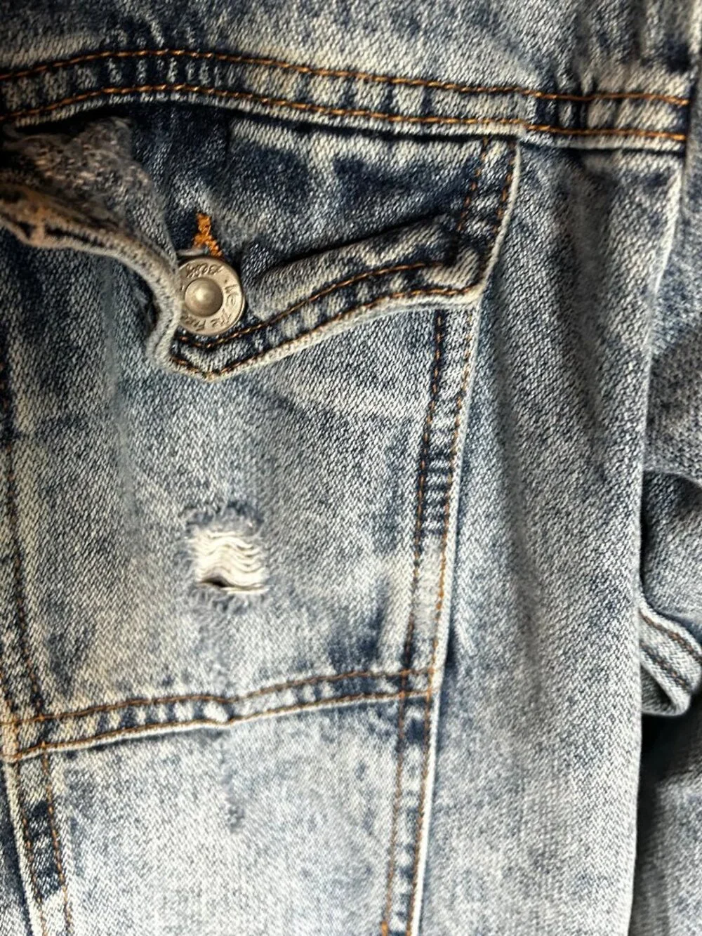 Free People Distressed Jean Jacket - Picture 6 of 9